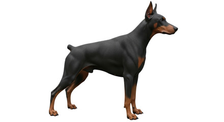 Isolated Doberman Dog