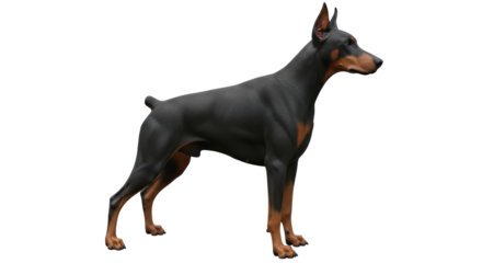 Isolated Doberman Dog