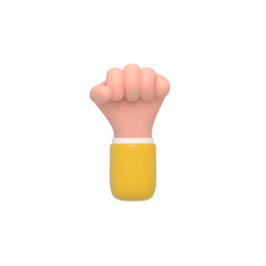 3D Render of a Cartoon Fist  Power, Strength, and Determination