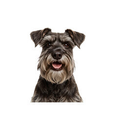Happy Miniature Schnauzer Dog Portrait