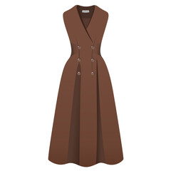 women's clothing brown dress vest simple illustration