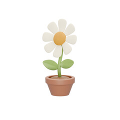 Fototapeta premium 3d flower in a pot