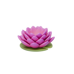 3d pink lotus flower