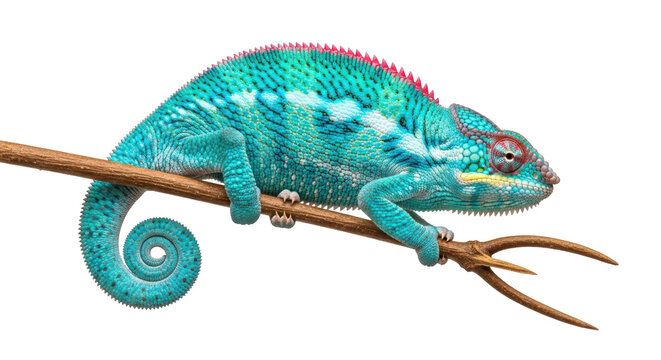 Isolated Panther Chameleon on Branch