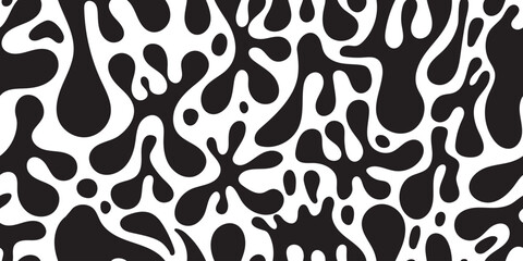 Psychedelic Blob Drip Pattern in Black and White