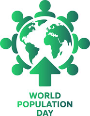 Green human figures in circle around world map showing unity and global connection for July 11 visual  