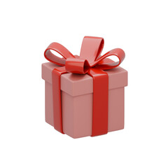 3d red gift box