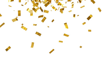 Gold Confetti Falling On Black Background