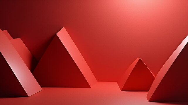 Red Triangles Extruded with Free Space