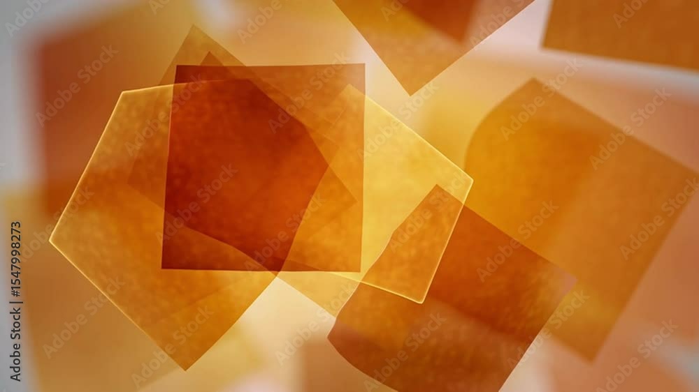 Poster Abstract squares: A modern abstract composition of translucent square forms, overlapping and layered with each other. These geometric shapes are artfully arranged, inviting the viewers to observe.