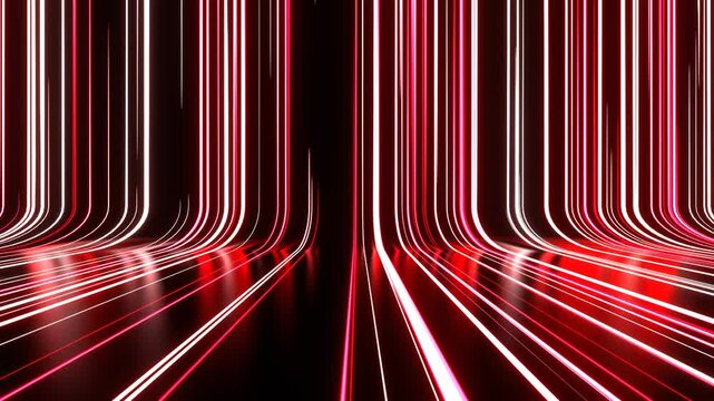 Cyber Flow_Abstract Neon Line Loop Animation.This is a seamlessly looping CG abstract video with glowing neon lines, offering a futuristic and tech-inspired vibe. It's perfect for dynamic animated bac