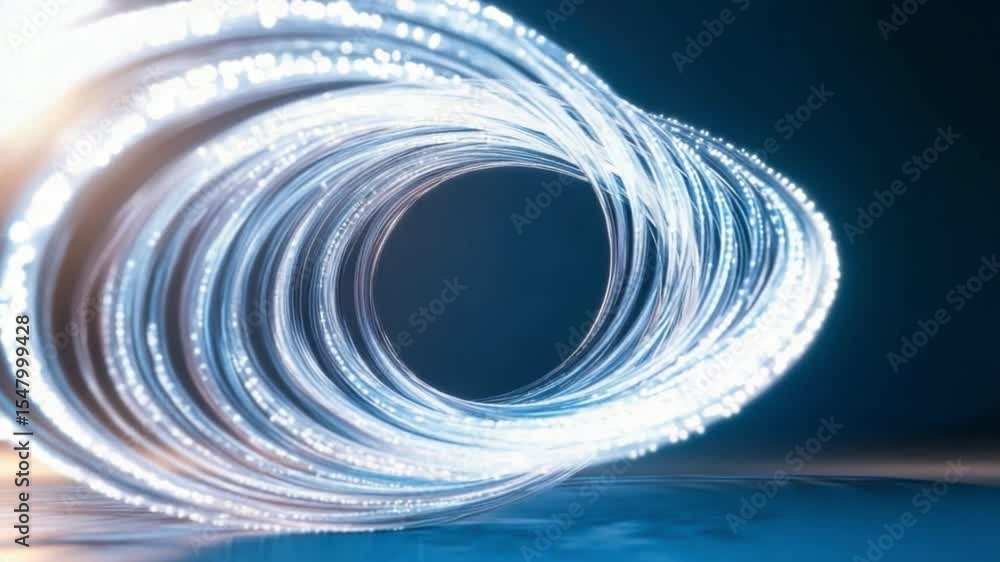 Poster Fiber optic data flow: a vibrant representation of high-speed data transfer, this captivating visual showcases the intricate beauty of light-guided communication through a network of flexible.
