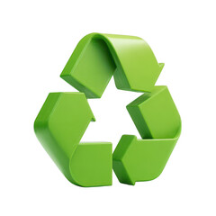 3D lime green recycling symbol