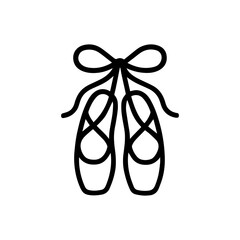 Ballet shoe pair icon with transparent background symbolizing dance, elegance, and classical performance art
