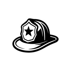 Fireman hat icon with transparent background symbolizing firefighting, emergency response, and public safety
