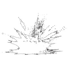 Soil Debris Blast Line Drawing Isolated Vector