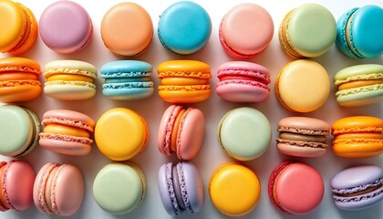 Obraz premium Colorful Macarons Background