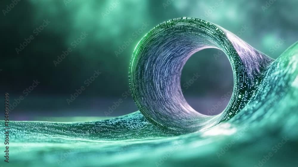 Aufkleber Celestial Curl: A mesmerizing, abstract rendering of a captivating, swirling celestial body with an ethereal luminescence, emerging from a sea of undulating gradients.