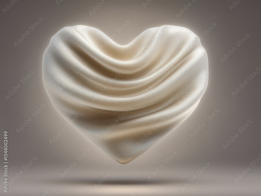 Poster heart shaped volume created with smooth flowing fabric showcasing elegance and tenderness capturing 