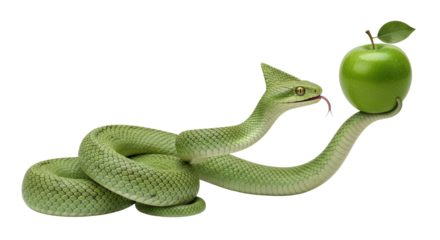 Isolated Snake with Apple