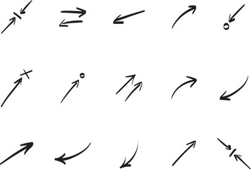 Arrows set black icons. Arrow icon. Arrow vector collection. Doddle arrow set, collection of arrows. Collection different arrows sign. Black vector arrows icons