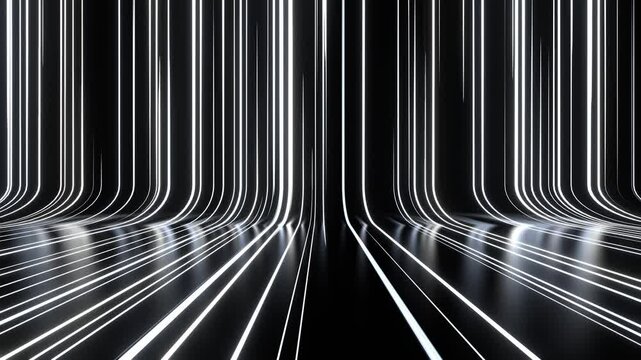 Cyber Flow_Abstract Neon Line Loop Animation.This is a seamlessly looping CG abstract video with glowing neon lines, offering a futuristic and tech-inspired vibe. It's perfect for dynamic animated bac