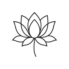 Elegant Lotus Outline Vector Illustration