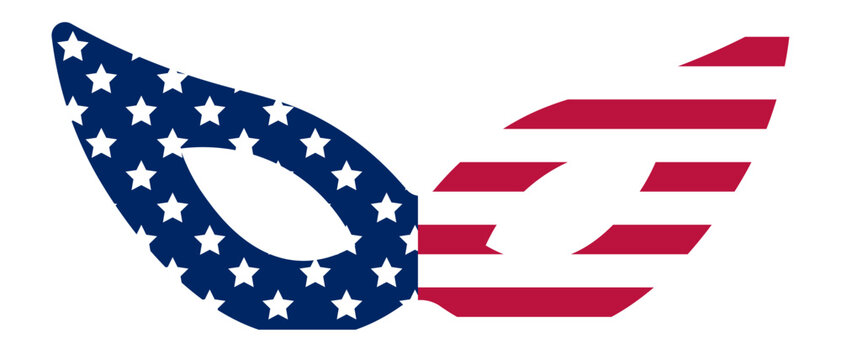 Carnival mask featuring the United States flag, celebrating Independence Day, perfect for Fourth of July festivities or any patriotic gathering, embodying national pride and tradition