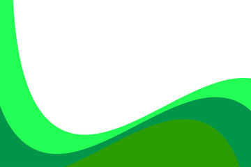 Abstract green wave design on black background, vibrant color palette, modern graphic, digital art, smooth curves, flowing lines, dynamic composition, contemporary style, vector illustration,
