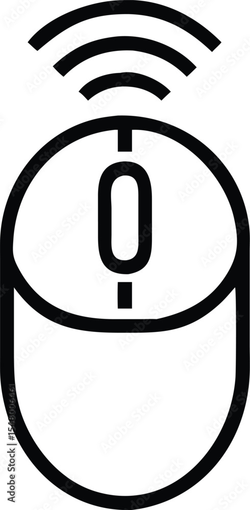 Poster wireless computer mouse icon isolated on white background