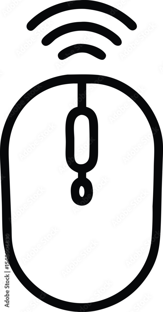 Poster wireless computer mouse icon isolated on white background