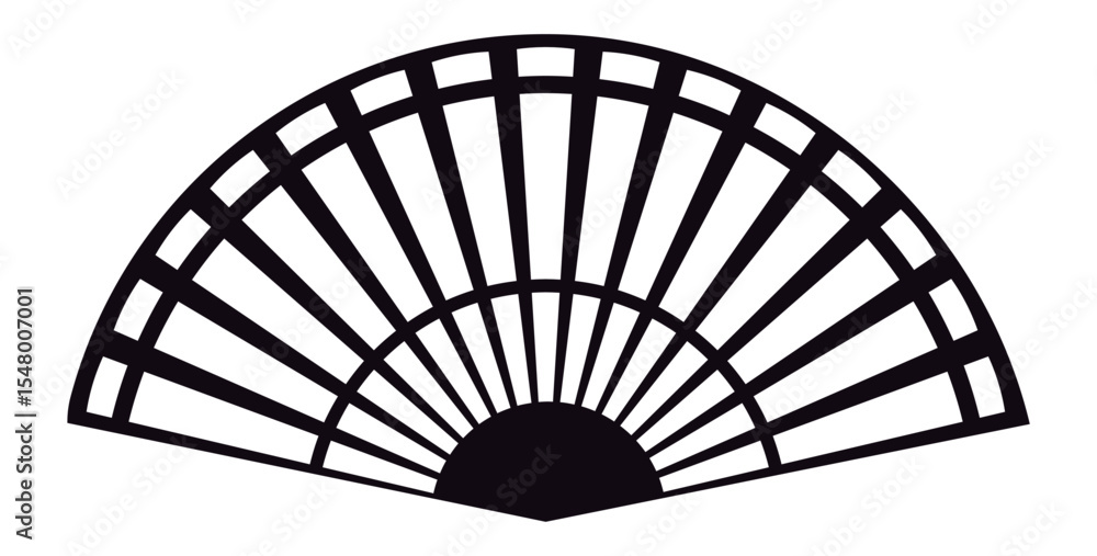 Poster stylish and elegant fan design featuring radiating lines and geometric patterns, creating a visually