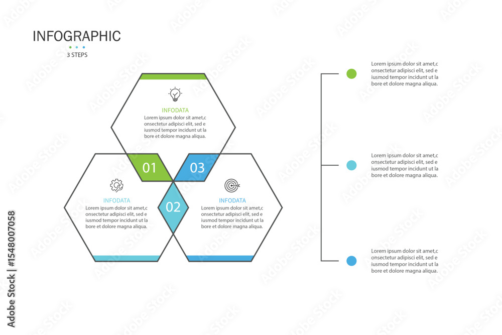 Aufkleber infographic venn diagram chart template for business 3 parts, options, presentation with venn diagra