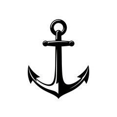 Vintage Nautical Anchor Icon Design Depicting a Classic Maritime Symbol of Security Stability and Seafaring Heritage