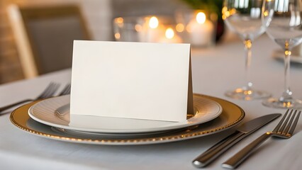 Elegant Place Card Mockup Blank Template for Wedding or Event Design