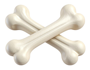3D Render of Chewable Rawhide Dog Bone with Twisted Ends, Isolated on Transparent Background