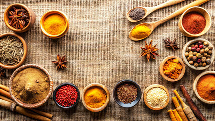 Vibrant Aromatic Spices and Herbs Collection Culinary Delights
