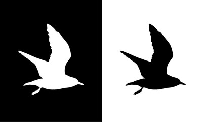 sea gull silhouette vector illustration, animal silhouette vector illustration, fly, bird, birds silhouette, set, group, black, art, design, illustration, wild animal silhouette, vector, symbol, icon,