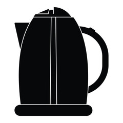 Electric kettle icon vector. Electric kettle vector isolated on white background. Silhouette of Kettle symbol for tea, boiling water, kitchen instrument. Vector illustration.