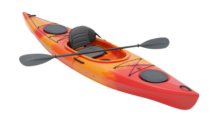 Kayak for outdoor adventures – water sports equipment for lake, river, or sea activities, isolated on a transparent background.