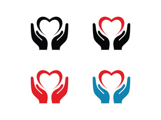 Helping hands with heart image. Silhouette of hands offering heart image. Perfect for non-profit organizations, medical aid, social support graphics, and health brands.