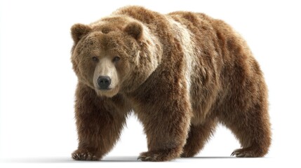 Fototapeta premium Grizzly bear, full body, facing forward