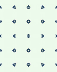 Repeating pattern showcases blue flowers arranged evenly against a soft light-colored backdrop, creating a calm and elegant design