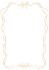 Lace oval frame with cute bow accents, perfect for invitations, greeting cards, scrapbooking, and feminine coquette-style designs in light yellow gold champagne