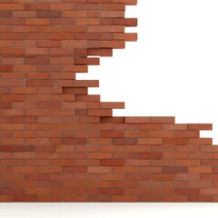 Obraz premium Brick Wall with a section removed: An intriguing visual of a brick wall, revealing a section has been taken out, offering a view beyond. This image represents the idea of construction, demolition.