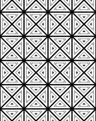 The design consists of interlocking triangles arranged in a repetitive, seamless pattern with a black and white color contrast