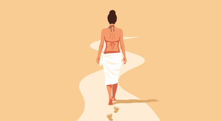 National Bikini Day A Woman's Peaceful Beach Stroll