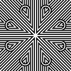 Intricate design showcases alternating lines and heart shapes creating a visually captivating pattern filled with contrast