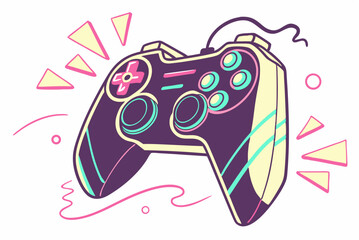 Neon glowing gaming controller vector illustration © MD KABIR HOSSSAIN