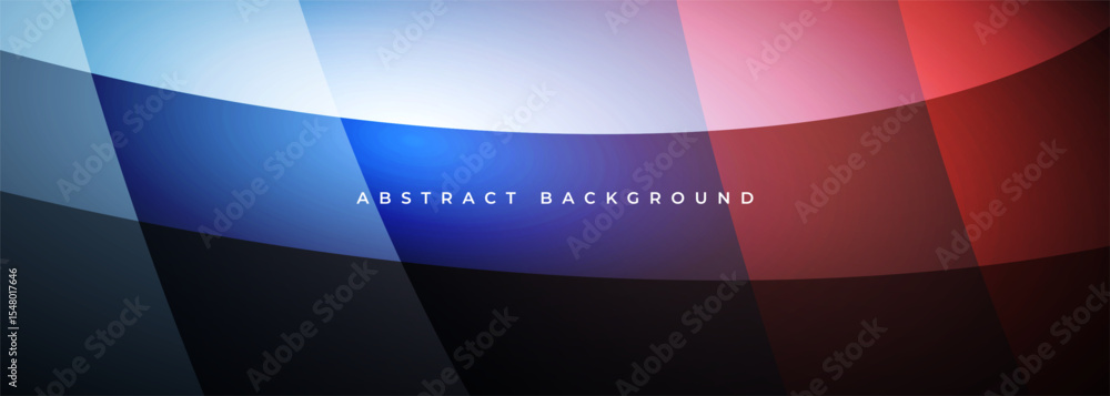 Poster Blue and red modern abstract wide banner with curve shapes. Vector illustration abstract design background.